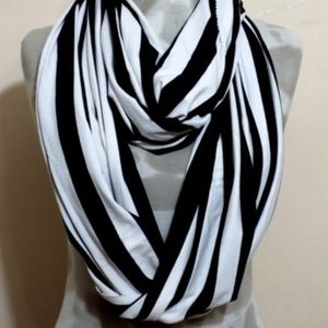 Black and White Infinity Scarf